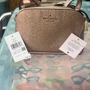 Kate Spade Rose Gold Glitter Crossbody Bag